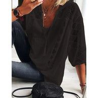WW | Plus Size Tunika Shirt Mit 3/4 Ärmeln Für Frauen