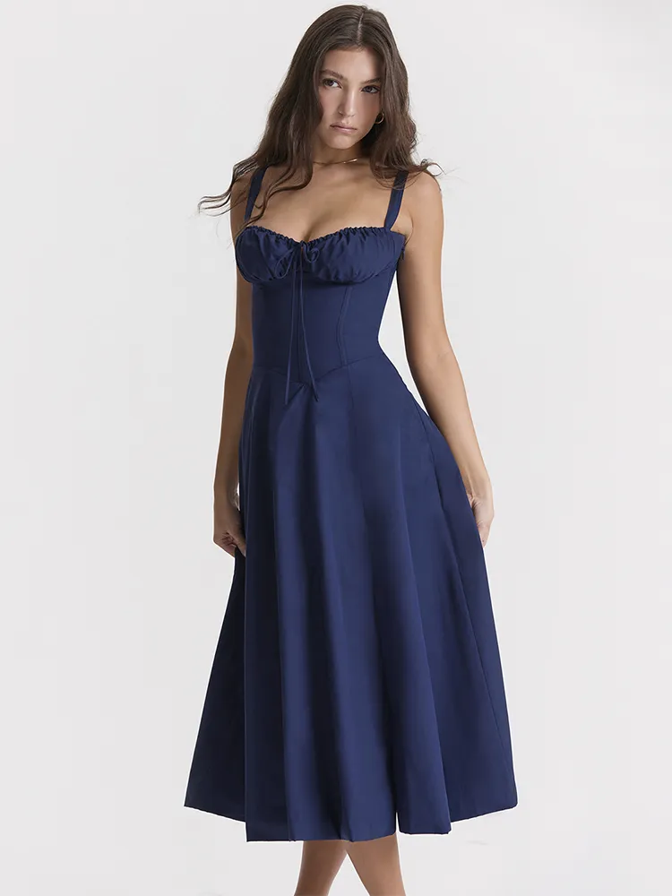 WW | Midi-Kleid mit Schnürung und Korsett