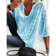 WW | Plus Size Tunika Shirt Mit 3/4 Ärmeln Für Frauen