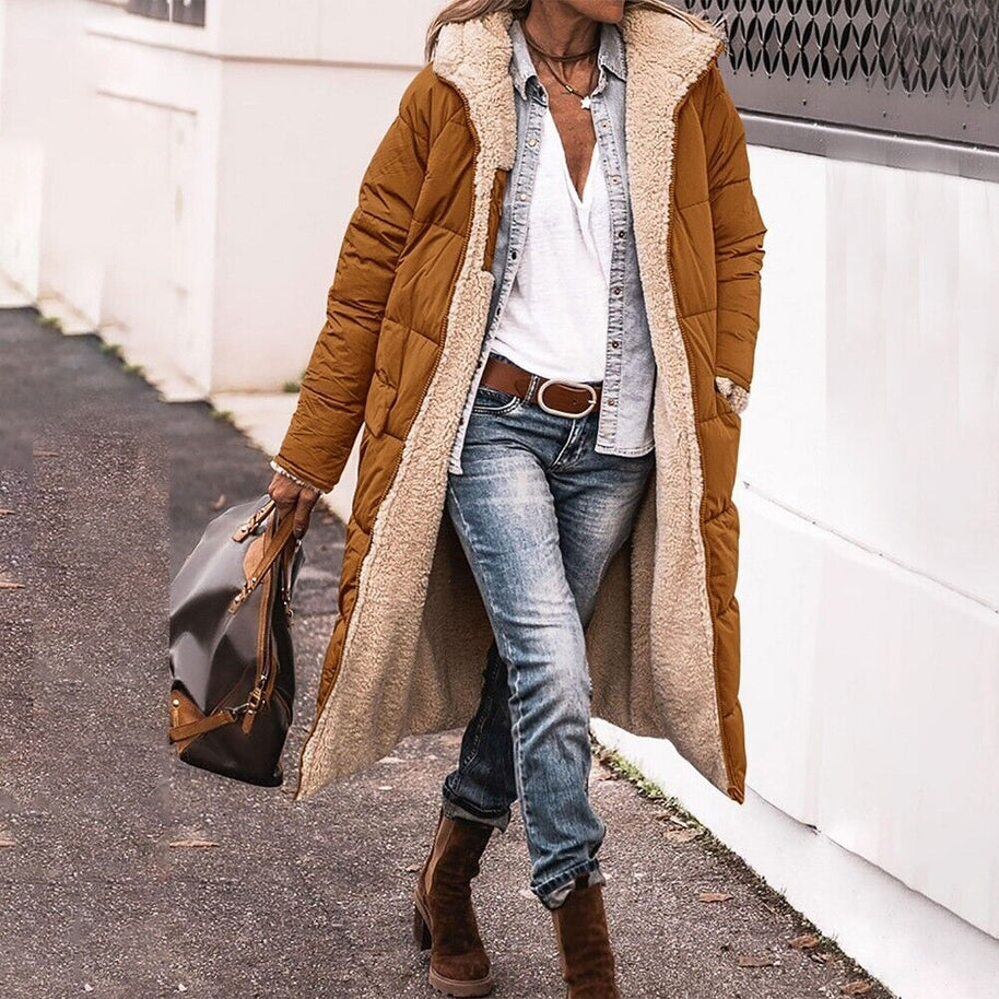 W&W - Wendbare lange Pufferjacke (mit Kapuze)