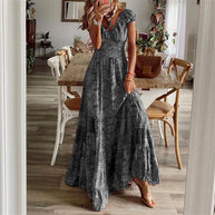WW | Taille-Knautschende Lange Kleid In Bohemian Stil