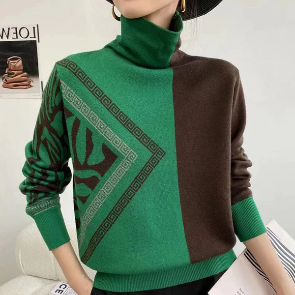 WW | Turtle Neck Eleganter Bedruckter Pullover