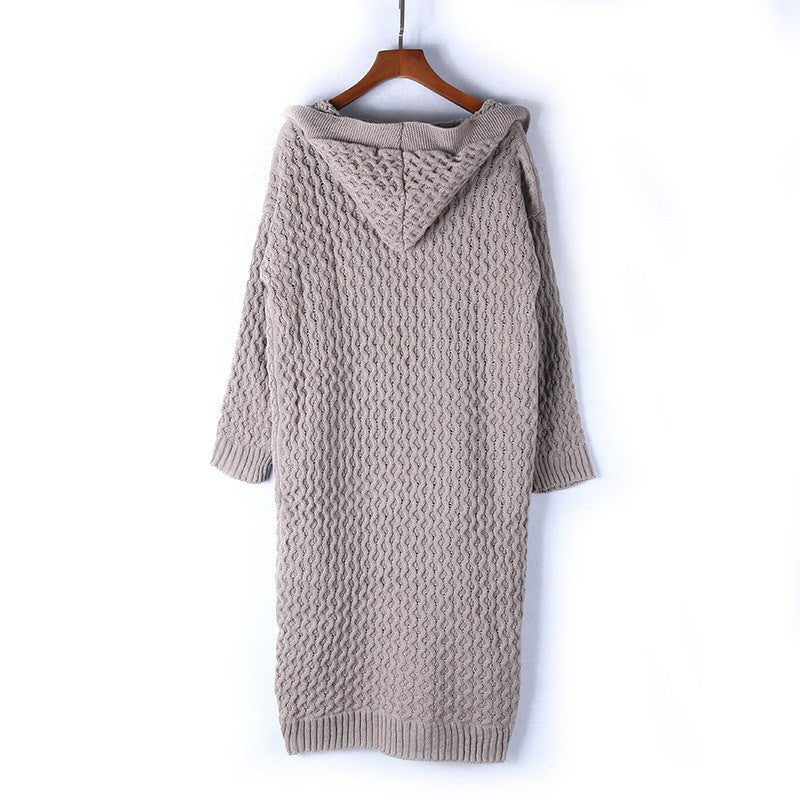 Sabinea - Warme Damen-Strickjacke mit Kapuze - FashionWOLF