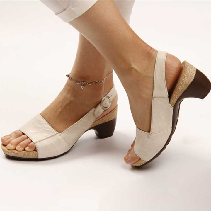 W&W Mode | Orthopädische Sandalen mit Absatz - Bequeme Damensandalen für optimale Unterstützung