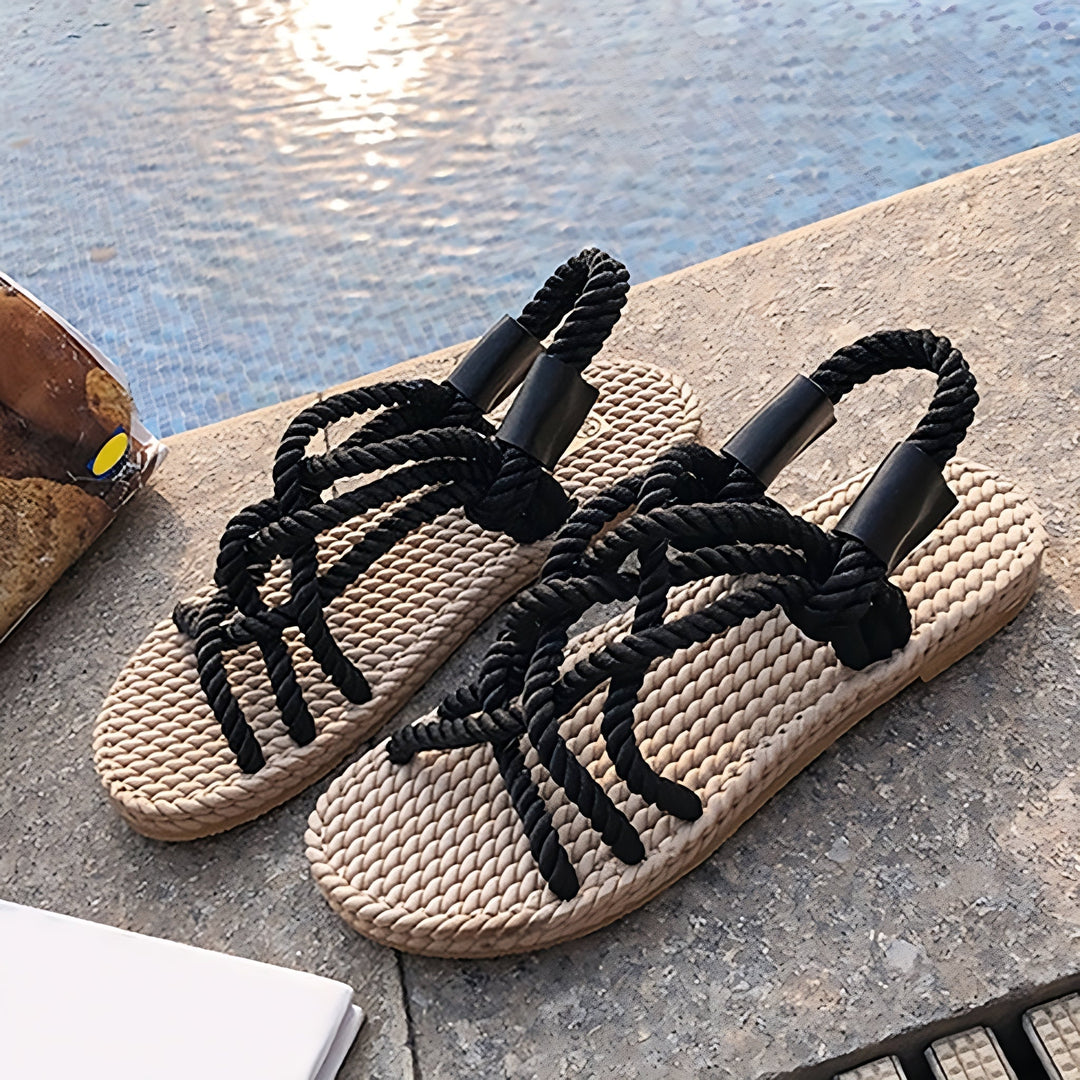 Damen Sandalen mit geflochtenen Riemen