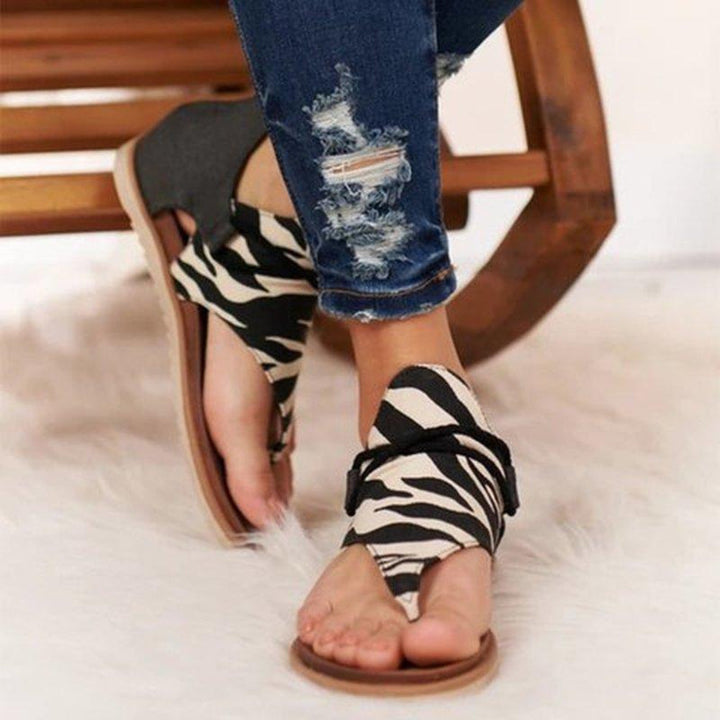 W&W Mode | Sandalen Flache Sohle Bohemia Leopard Schlange Zebra