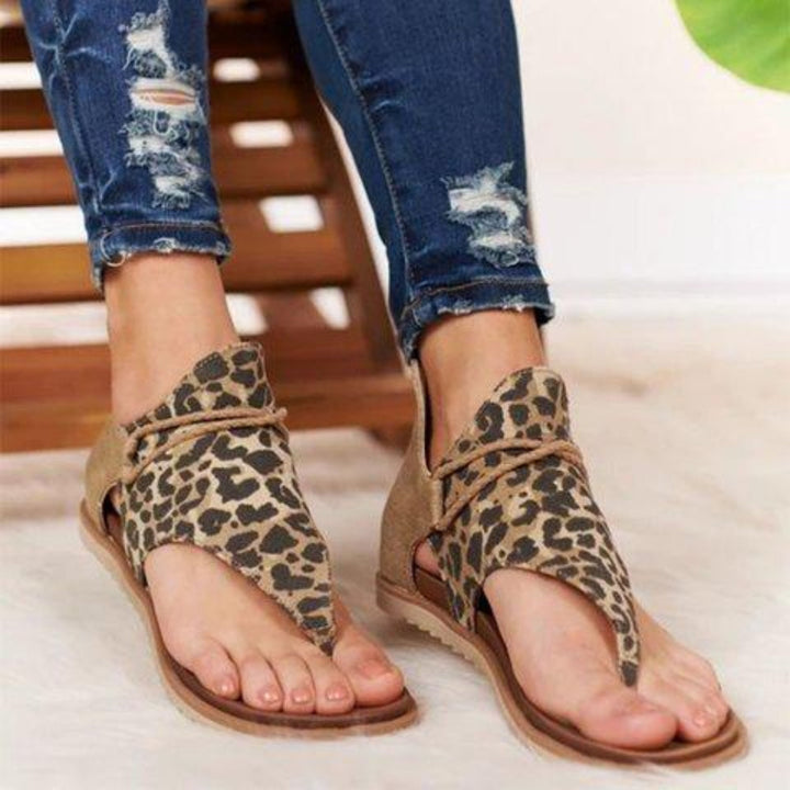 W&W Mode | Sandalen Flache Sohle Bohemia Leopard Schlange Zebra