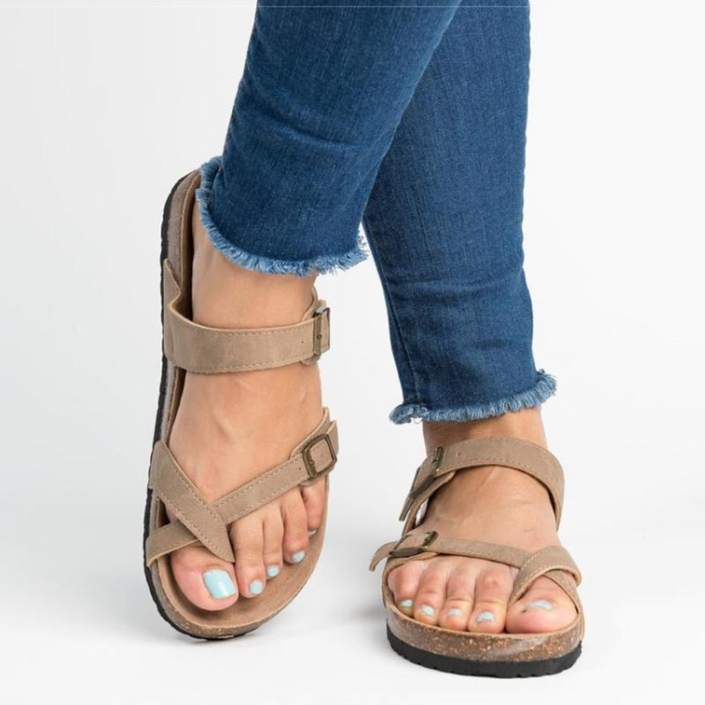 WW | Sandalen Rom Stil Flip Flops Übergröße Flacher Absatz Niedrige Absätze