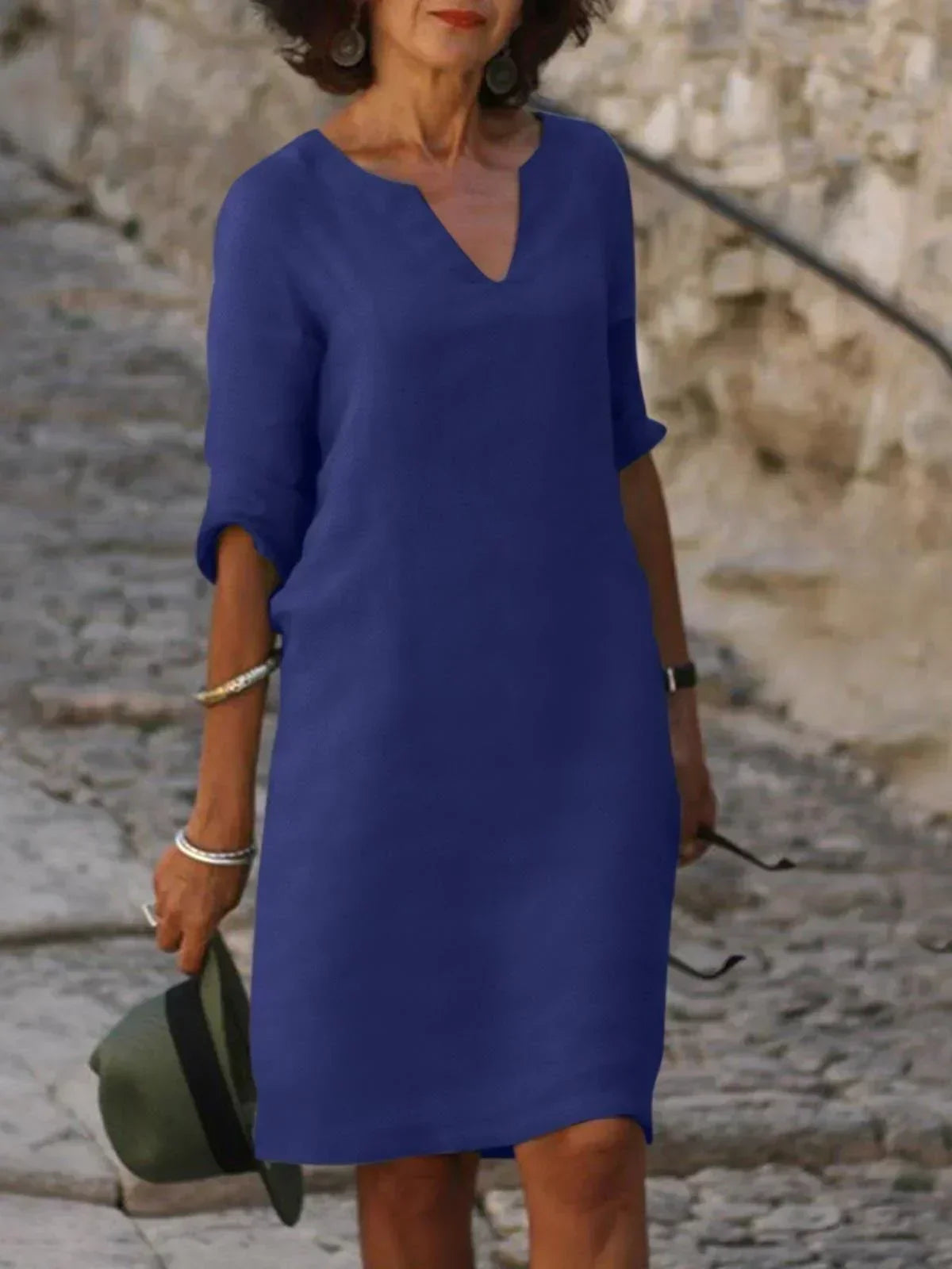 WW | Stilvolles Kleid Mit Elegantem V-ausschnitt