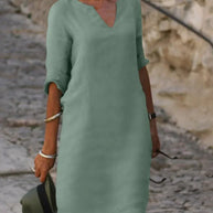 WW | Stilvolles Kleid Mit Elegantem V-ausschnitt