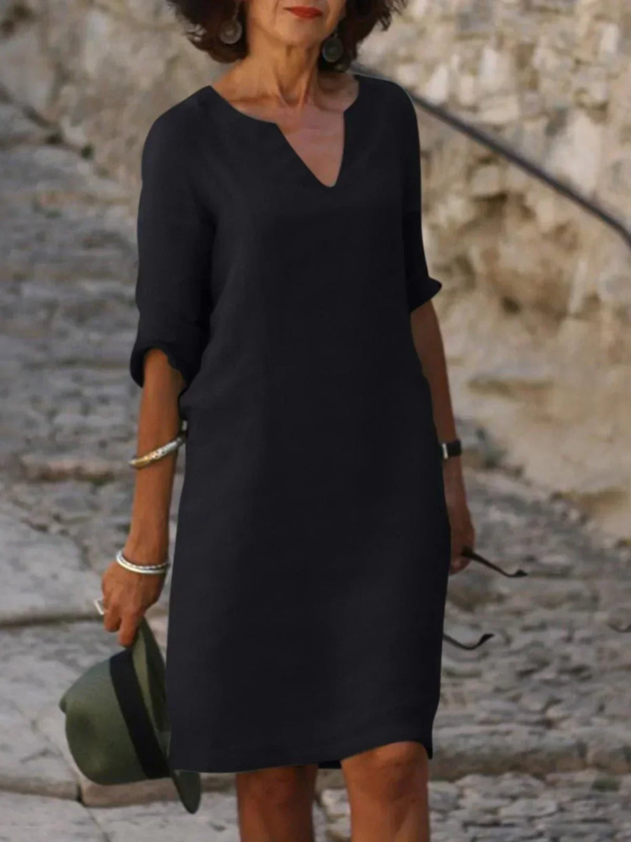 WW | Stilvolles Kleid Mit Elegantem V-ausschnitt
