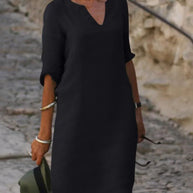 WW | Stilvolles Kleid Mit Elegantem V-ausschnitt
