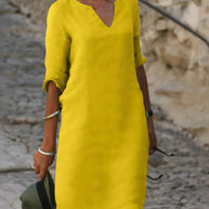 WW | Stilvolles Kleid Mit Elegantem V-ausschnitt
