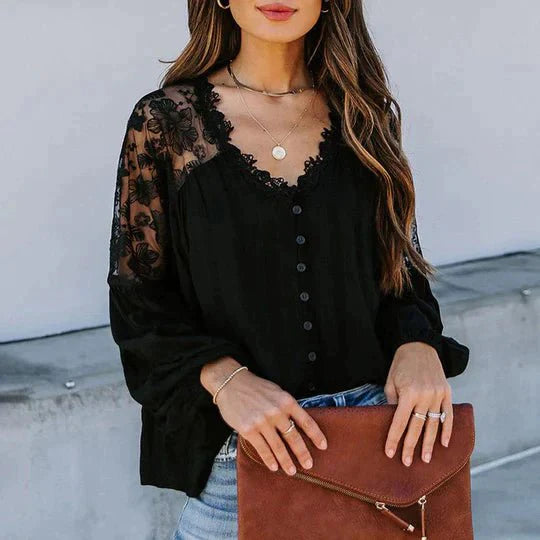 WW | Blumen Spitzen Bluse