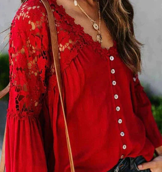 WW | Blumen Spitzen Bluse