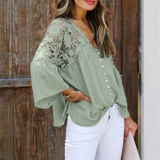 WW | Blumen Spitzen Bluse
