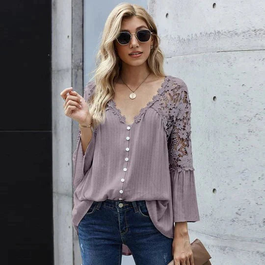 WW | Blumen Spitzen Bluse
