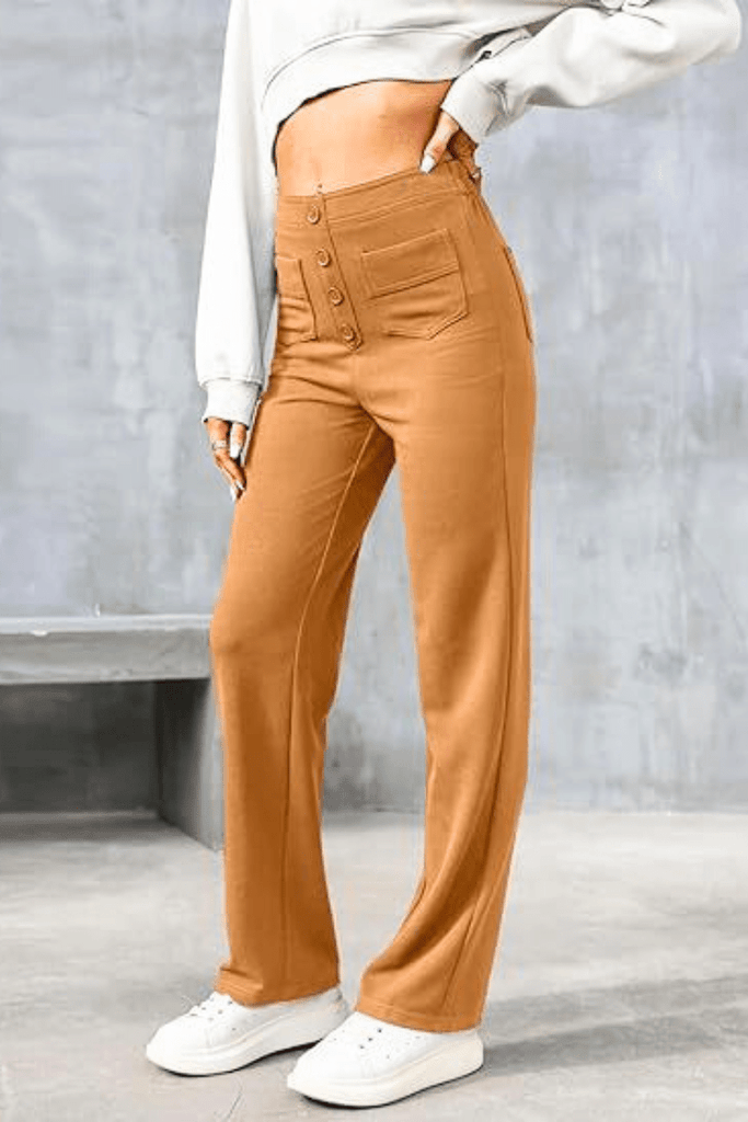 WW | Hoch Taillierte Damenhose Elastisch & Bequem Trendiges Design