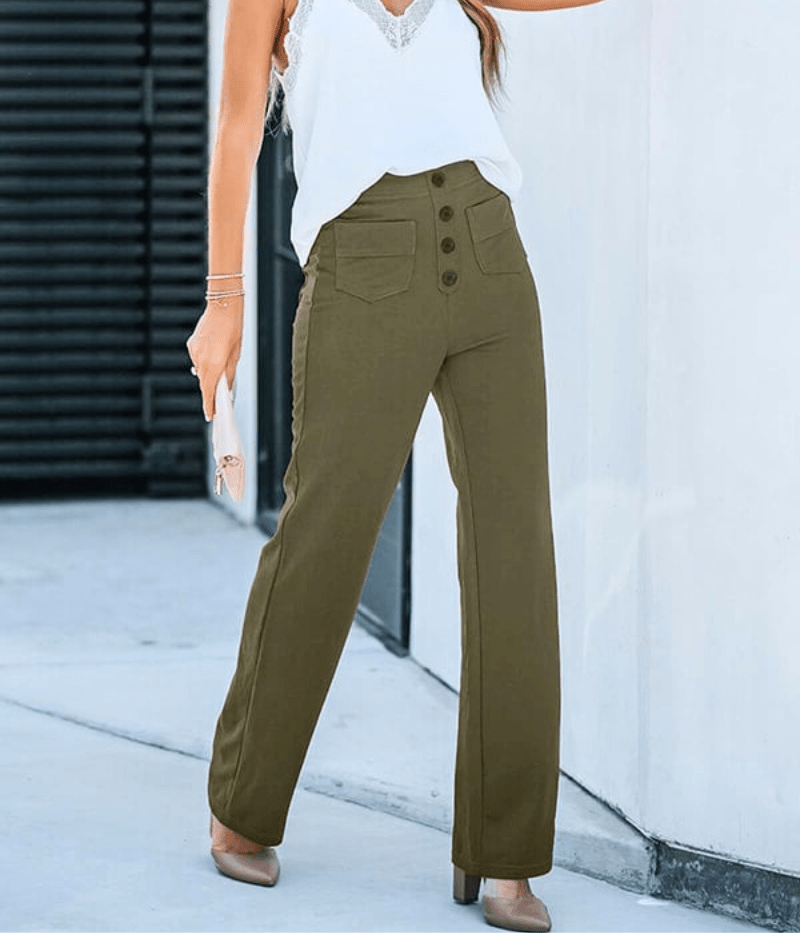 WW | Hoch Taillierte Damenhose Elastisch & Bequem Trendiges Design