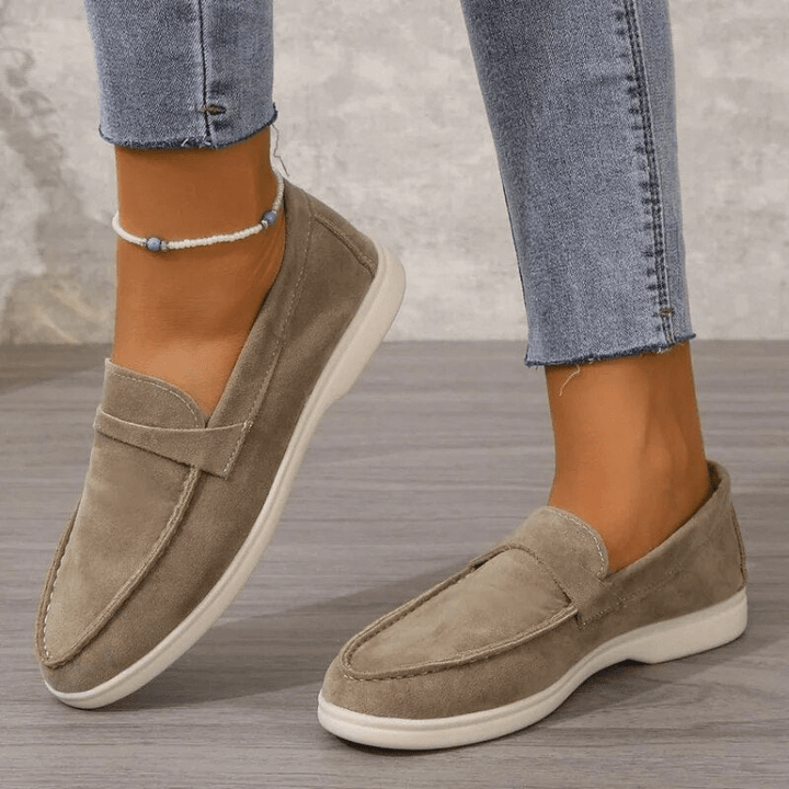 W&W Mode | Stilvolle Wildleder Loafers Damen Schuhe