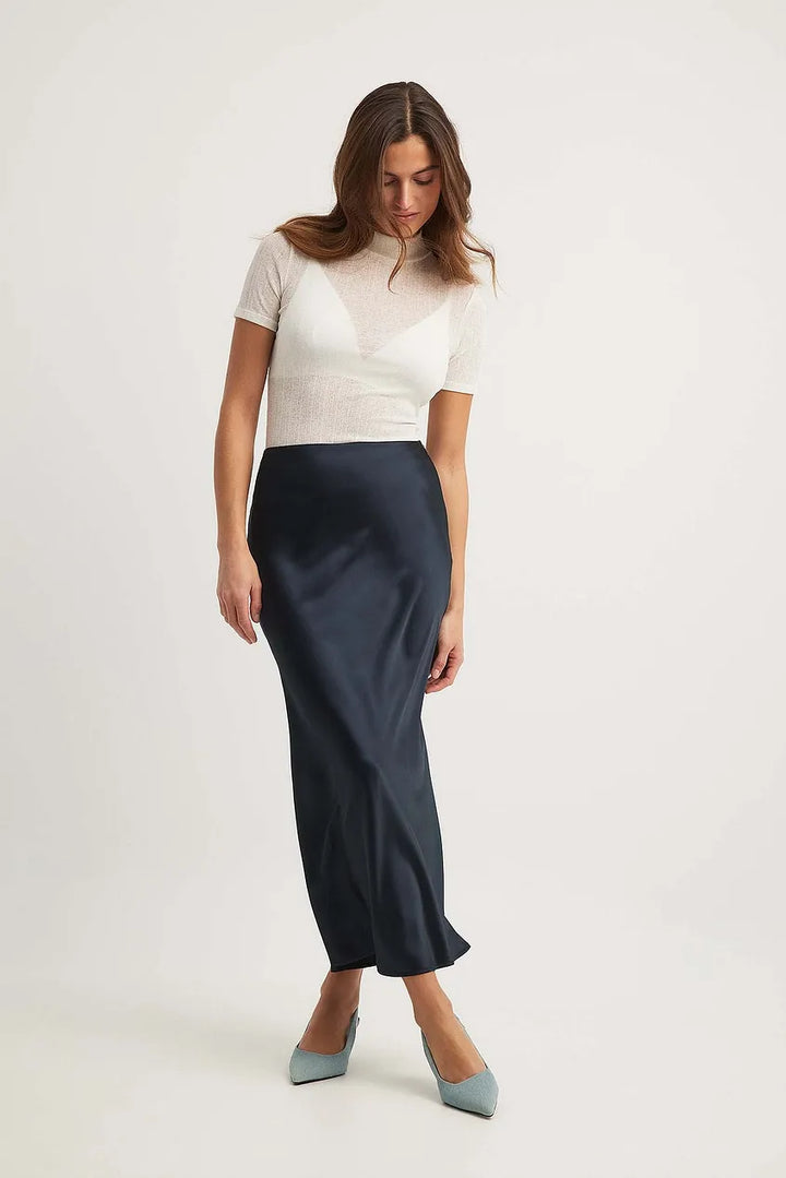 W&W Mode | Satinrock Mit Hoher Taille Anna