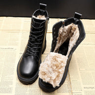 WW | Sorte Leder Winterstiefel