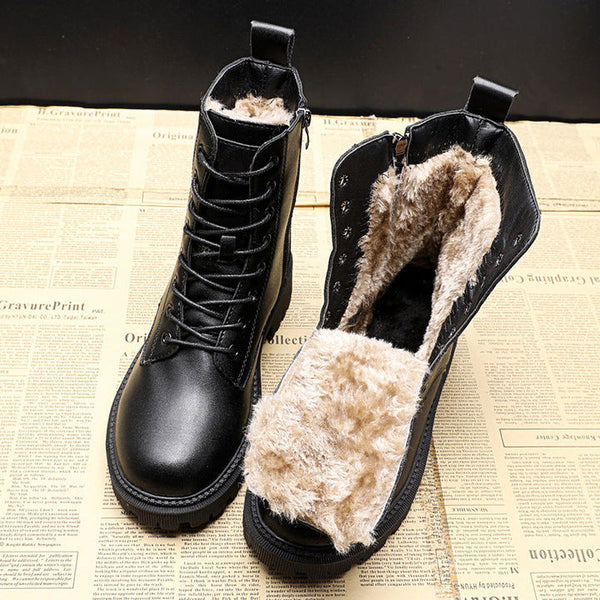 WW | Sorte Leder Winterstiefel