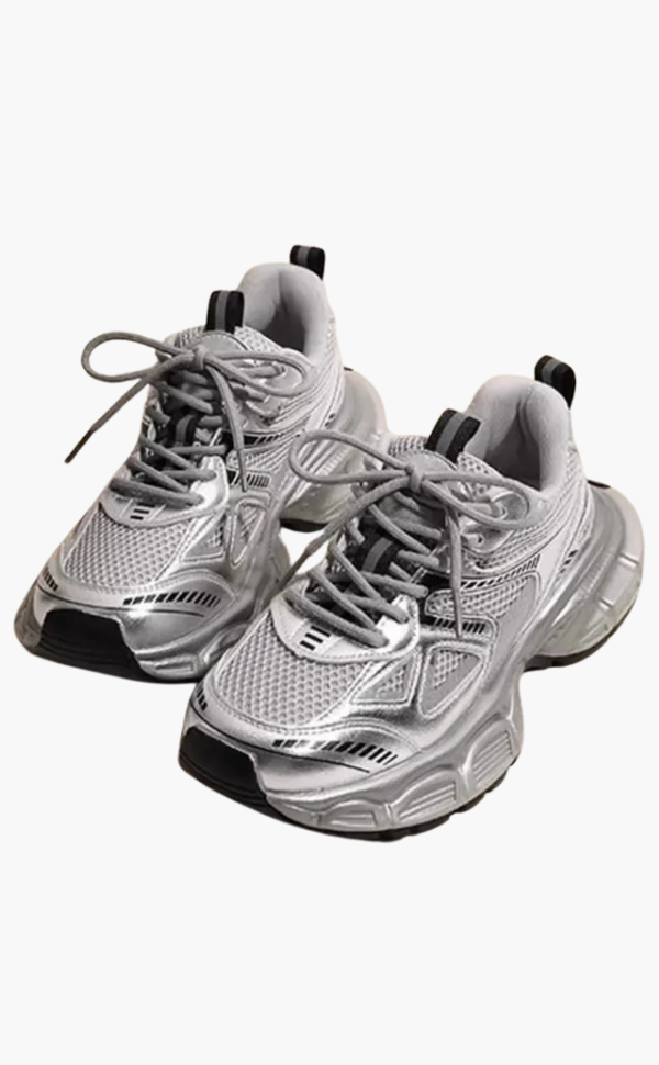 WW | Chunky Mesh Sneaker Damen Bequeme & Sportliche Schuhe Mit Trendiger Sohle, Grau