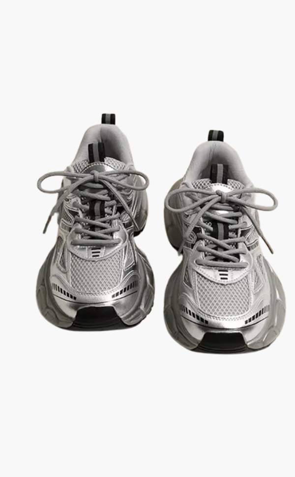 WW | Chunky Mesh Sneaker Damen Bequeme & Sportliche Schuhe Mit Trendiger Sohle, Grau