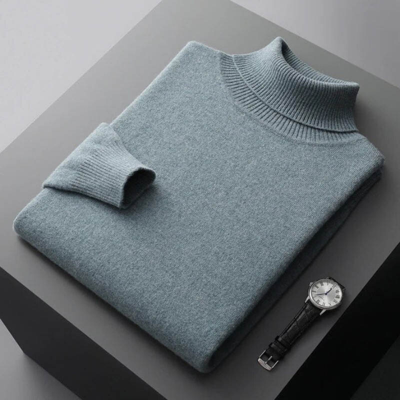 WW | Herren Rollkragenpullover Schwarz Warm Pullover