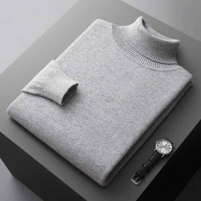 WW | Herren Rollkragenpullover Schwarz Warm Pullover