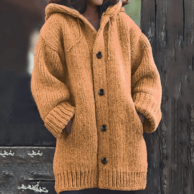 WW | Damen Schwarz Strickjacke Mit Kapuze