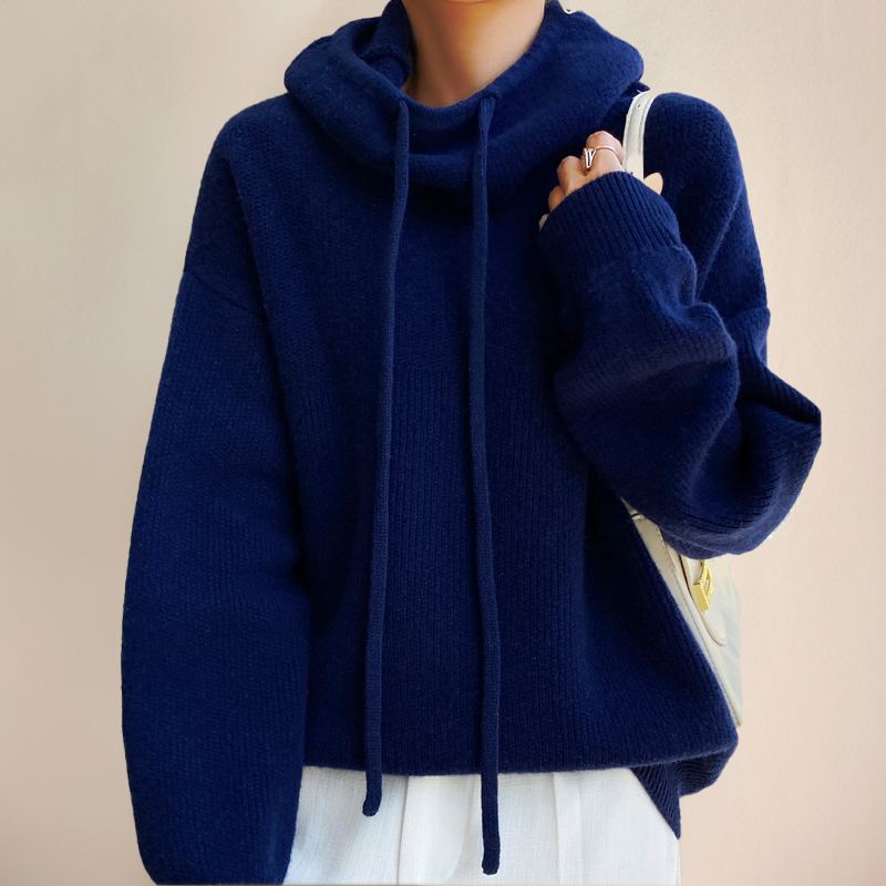 W&W Mode | Hoodie - oversized Damenpullover mit Stehkragen