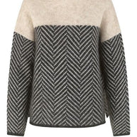 WW | Damen Rollkragenpullover mit Zweifarbdesign