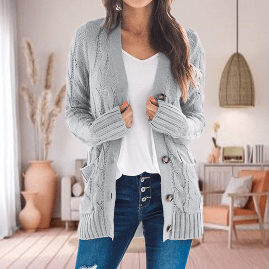 WW | Damen Strickjacke Mit Knöpfen Bequem & Trendy