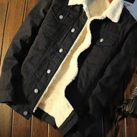 WW | Sherpa Knopf Fleece Männer Winter Denim Jacke