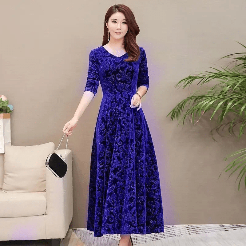 WW | Stilvolle Samt Kleid Formelles Damen Kleid