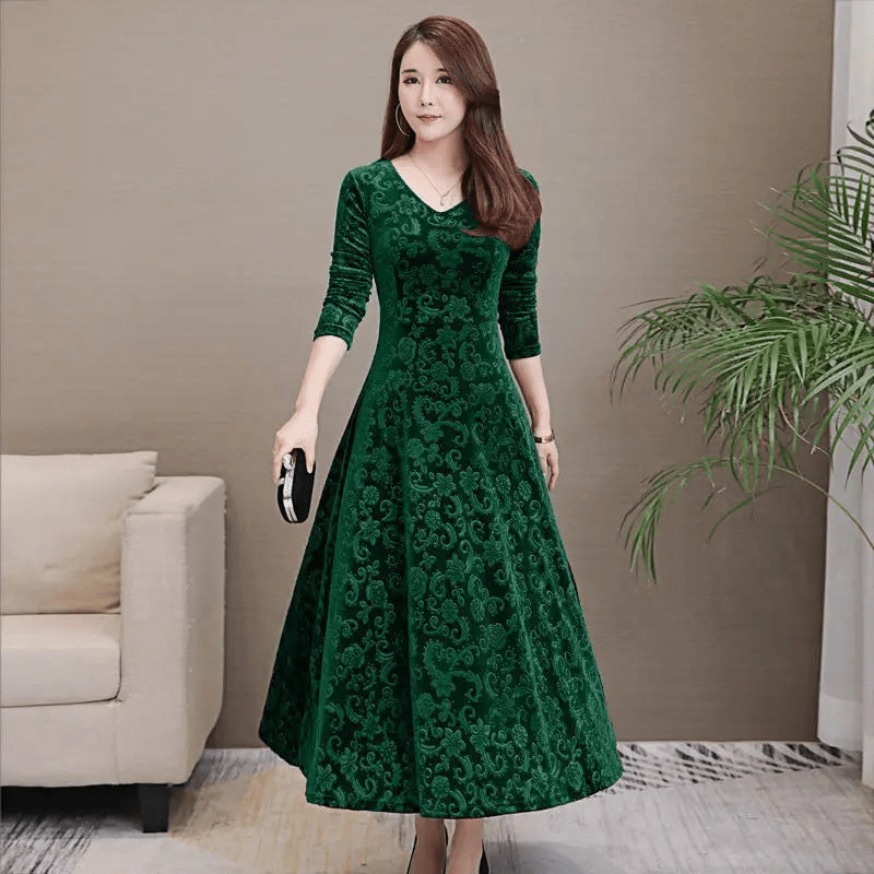 WW | Stilvolle Samt Kleid Formelles Damen Kleid