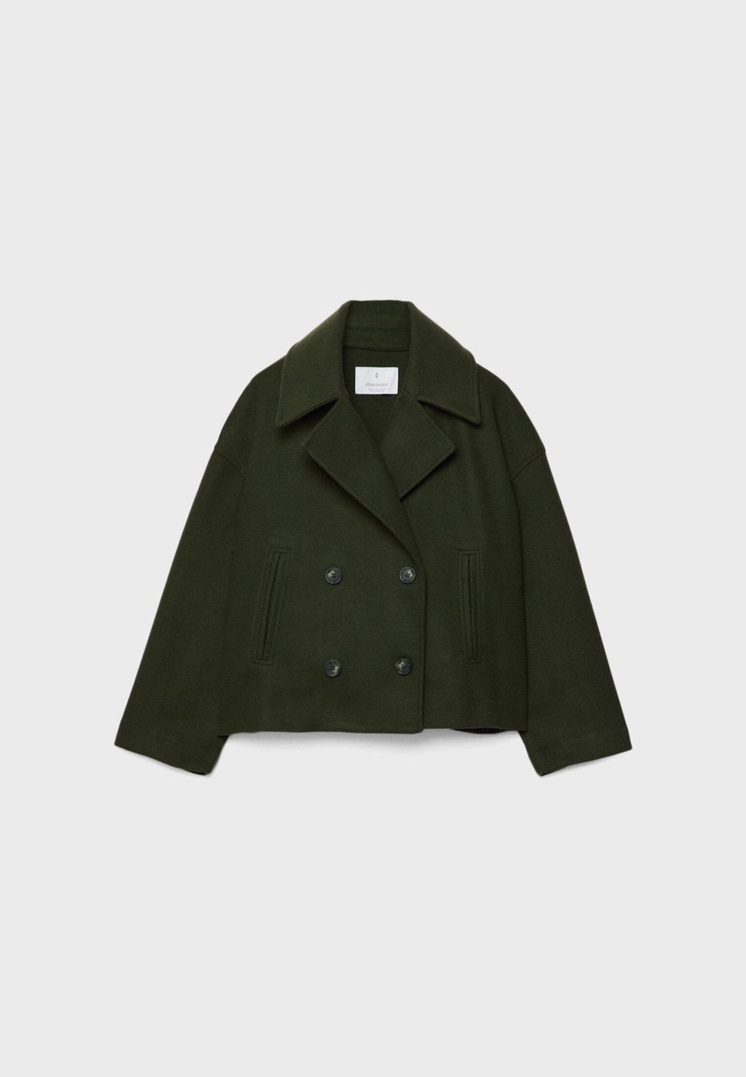 W&W Mode | Kurze Zweireihige Damenjacke Aus Wollmischung Mit Reverskragen