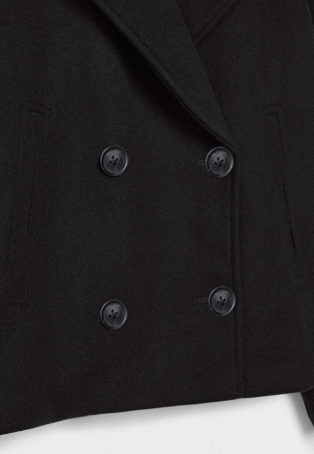 W&W Mode | Kurze Zweireihige Damenjacke Aus Wollmischung Mit Reverskragen
