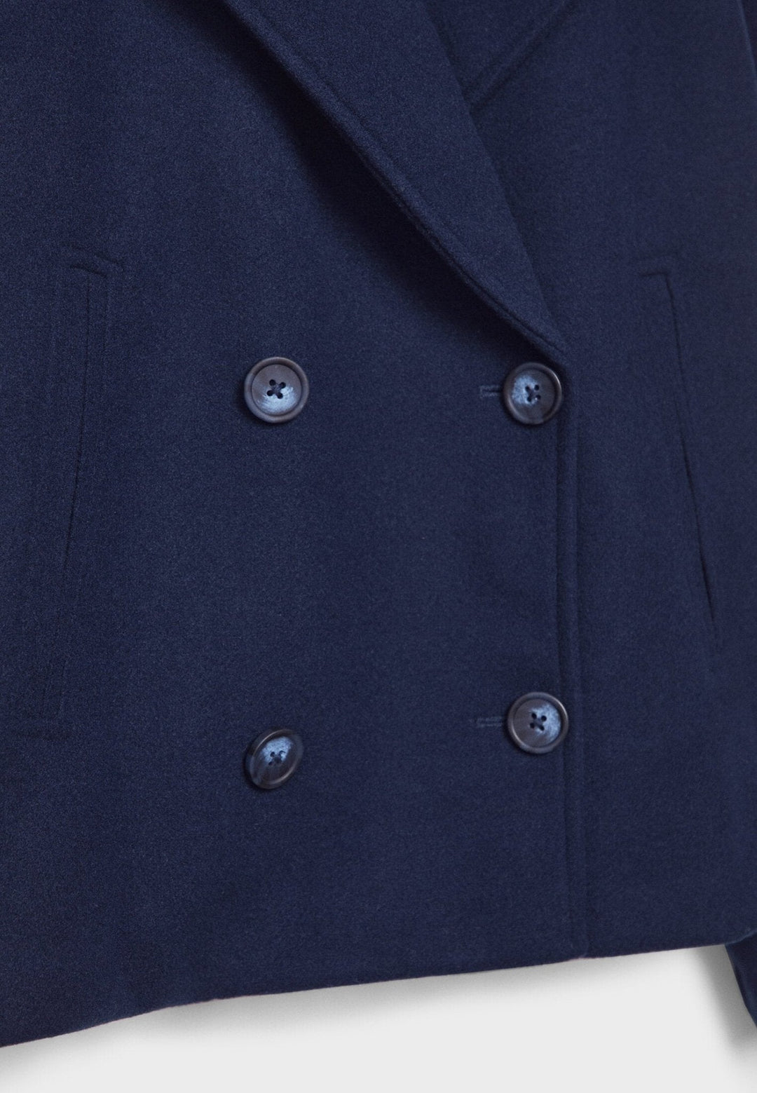 W&W Mode | Kurze Zweireihige Damenjacke Aus Wollmischung Mit Reverskragen