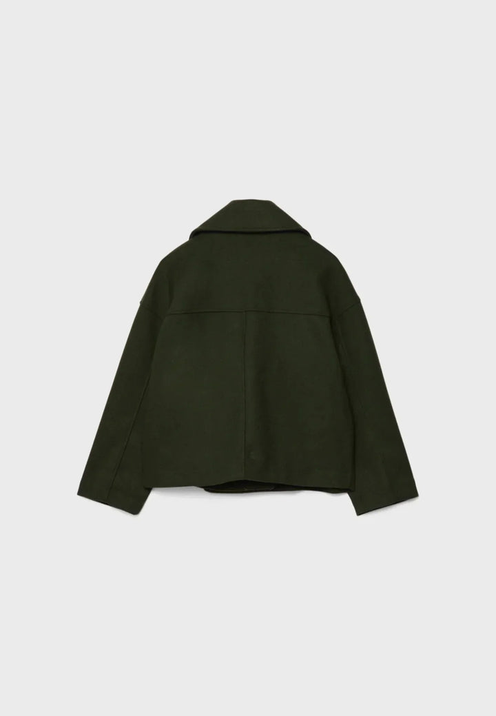 W&W Mode | Kurze Zweireihige Damenjacke Aus Wollmischung Mit Reverskragen