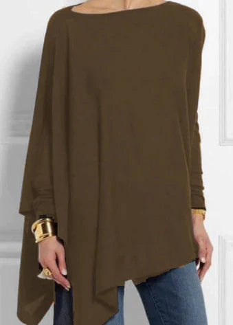 WW | Elegante Poncho Aus Kaschmirmix Mit Asymmetrischem Schnitt