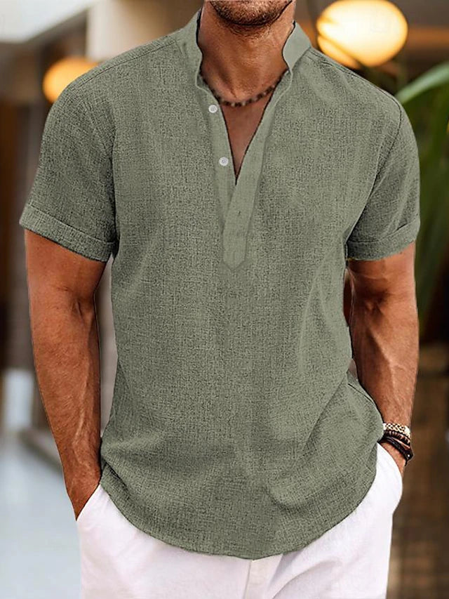 W&W Mode | Herren Leinenhemd Luftiges Sommerhemd in Vielen Farben