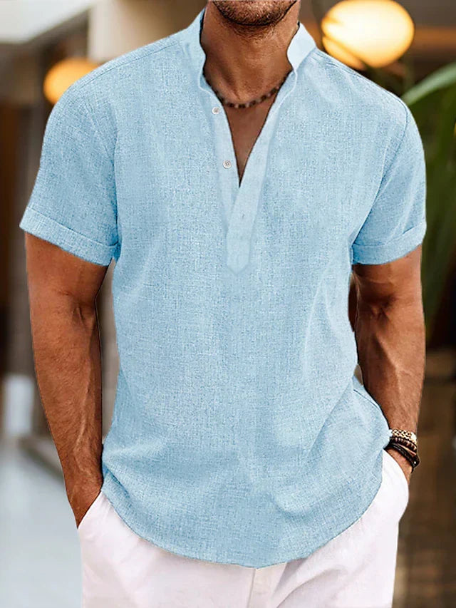 W&W Mode | Herren Leinenhemd Luftiges Sommerhemd in Vielen Farben