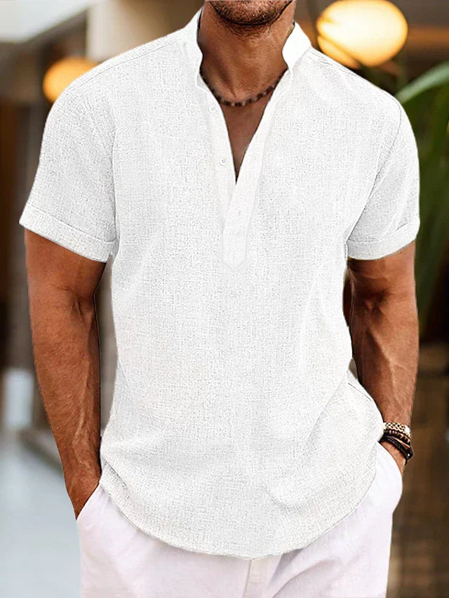 W&W Mode | Herren Leinenhemd Luftiges Sommerhemd in Vielen Farben