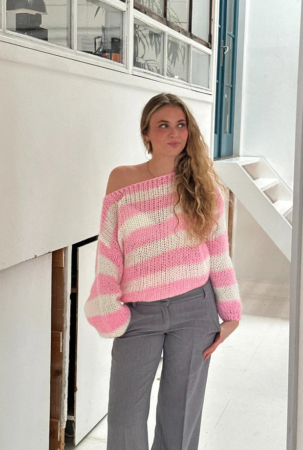 WW | Off Shoulder Gestreifte Pullover Für Damen