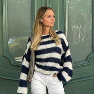 WW | Off Shoulder Gestreifte Pullover Für Damen