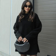 WW | teilige Strickset - Damenpullover und Rock mit lässiger Passform