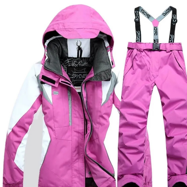 Damen Skianzug, zweiteilig mit Kapuzenjacke und passender Hose